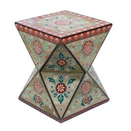 DKD Home Decor Mesita Auxiliar Indio Multicolor de MDF y Madera de Mango. Dimensiones: 35.8x35.8x46.5 cm (L x An x Al) Precio: 69.52176. SKU: S3032297