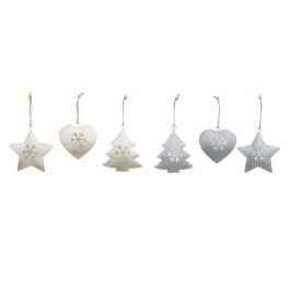 Decoracion Colgante Navidad Moderna DKD Home Decor Blanco Gris 2 x 7 x 7 cm Set de 6 (2 Unidades) Decoracion Colgante Navidad Moderna DKD Home Decor Blanco Gris 2 x 7 x 7 cm Set de 6 (2 Unidades)