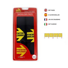 MOMO MOMLSHP001B Set 2 Almohadillas Cinturón Coche Negro-Amarillo de Microsuede Universales