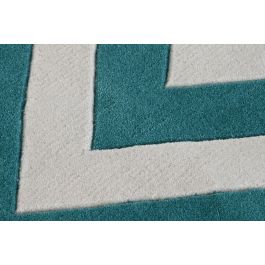 DKD Home Decor Alfombra Urban Bicolor Diseño Zigzag Poliéster 180x120 cm. Calidad 1800 gsm, Mantenimiento Lavado en Seco.