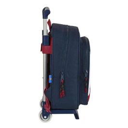 Mochila Escolar con Ruedas F.C. Barcelona Corporativa Azul Granate (27 x 33 x 10 cm)