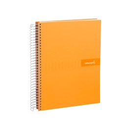 Cuaderno Espiral Liderpapel A4 Crafty Tapa Forrada 80H 90 gr Cuadro 4 mm Con Margen Color Naranja 5 unidades