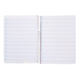 Liderpapel Cuaderno espiral A5 Pautaguía Tapa Plástico 80h 90gr Cuadro Pautado 4mm Color Naranja