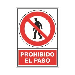 DUVER 410 Señal de Aviso "Prohibido el Paso" de Plástico, Dimensiones 295 x 210 mm