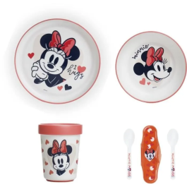 Thermobaby THE3023190133669 Pack Comida Minnie 2ª Edad - 3 Platos, Taza y Cuchara