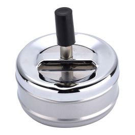 Champ Cenicero de Metal con Tapa Giratoria, Ø 9,5 x 9,5 cm