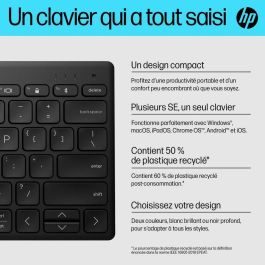 HP Teclado Bluetooth Multi-Dispositivo Compacto Inalámbrico para Escritorio, Laptop, Tablet y Teléfono
