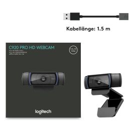 Logitech Webcam C920 Negra Full HD 1080p Video Grabacion