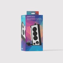 Nanocable 10.37.0013-BK Regleta de Sobremesa 3 Tomas de Corriente, USB-A, USB-C (18W), Interruptor LED, Cable 1.5m, Negro