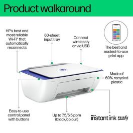 HP 2821e Impresora Multifunción All-in-One Inalámbrica. Imprime, escanea y copia. Compacta y fácil de usar para hogar