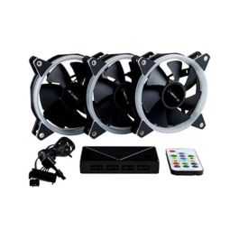 Unykach Kit Ventiladores CPU Gaming 3 x 120mm Ring ARGB LED Incluye Controladora
