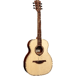 LAG Guitarra Acústica Travel Spruce Folk Tapa Abeto Engelmann Macizo Caoba Fondo/Aros BrankoWood Natural Brillante