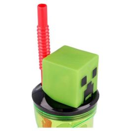 Stor Vaso Minecraft con Figurita 3D 360 ml - Plástico PS y Paja PP - Niños +3 Años Stor Vaso Minecraft con Figurita 3D 360 ml - Plástico PS y Paja PP - Niños +3 Años