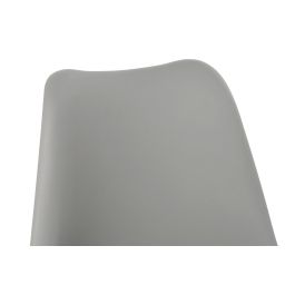 DKD Home Decor Silla Scandi Acolchada Gris Natural Madera de Haya 55x83x48 cm Altura Asiento 47cm Desmontable