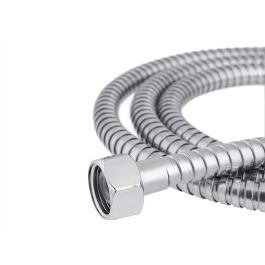 Teléfono de ducha redondo con difusor y manguera 2m Berilo - 15.8x28.2x6 cm, metal, plata (12 Unidades) Teléfono de ducha redondo con difusor y manguera 2m Berilo - 15.8x28.2x6 cm, metal, plata (12 Unidades)