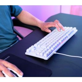 Trust Gaming 24739 Teclado Gaming GXT 833W Thado TKL Blanco Metálico Retroiluminado LED USB Anti-Ghosting Sostenible