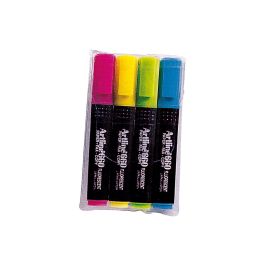 Rotulador Artline Fluorescente Ek-660 Punta Biselada Bolsa De 4 Unidades Colores Surtidos