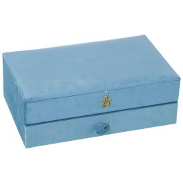 Caja-Joyero Alexandra House Living Azul Textil 29 x 11 x 18 cm Precio: 32.49999984. SKU: B1G84D5VNN