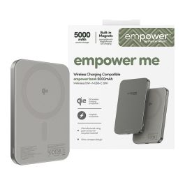PanzerGlass Empower Bank 5000mAh Cargador Inalámbrico y Rápido con Aluminio Reciclado - Titanio