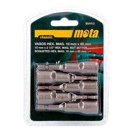 Mota Herramientas Juego de puntas vaso hexagonal magnético 10x65mm bvh10, acero, 5 piezas