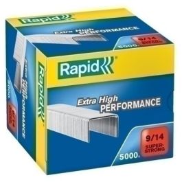 Rapid 9/14 Grapas Super Strong Galvanizadas para 80-110 Hojas, Caja de 5000 unidades Precio: 26.49999946. SKU: S8415905