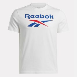 Camiseta de Manga Corta Hombre Reebok Identity Big Stacked Logo Blanco
