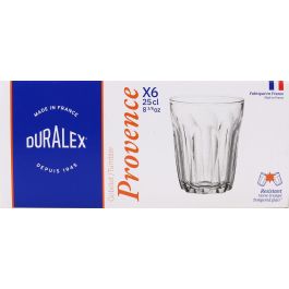 Duralex Set de 6 Vasos Transparentes Provence 25 cl (12 Cajas)