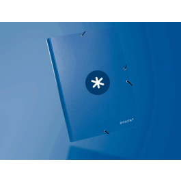 Antartik Carpeta de Gomas Tres Solapas Cartón Forrado A4 Color Azul Marino