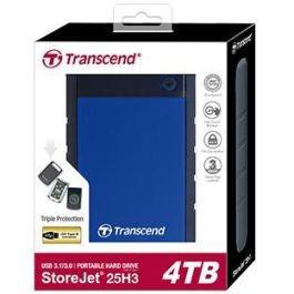 Transcend StoreJet 25H3B Disco Duro Externo 4TB USB 3.1 2.5" 5400 RPM Resistente a Golpes Azul Marina