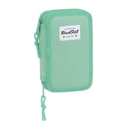 Plumier Escolar Safta Blackfit8 -'Turquesa-' Doble Cremallera 28 Piezas 125x40x195 mm