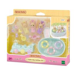 Sylvanian Families 5707 La Hora Del Baño De Los Trillizos Set con Accesorios para Bañera y Juguetes