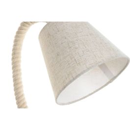 DKD Home Decor Lámpara Sobremesa Mediterráneo, Blanco, Cuerda y Lino, 35x26x18 cm (Alto x Ancho x Profundo), E14 25W 220V - Pack 4 Und.