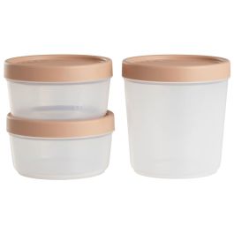 Day Juego de 3 Herméticos Redondos de Plástico para Alimentos, Colores Arena Natural, Verde Musgo y Amarillo Arena, 2x0.5L + 1x1L, Aptos Microondas y Lavavajillas