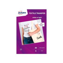 Papel Transfer Avery Algodon Claros Ink-Jet Din A4 Pack De 5 Hojas