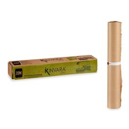 Kinvara Rollo Papel Multiusos 20M, Celulosa, Marrón, Apto para Frigorífico, 30.5x4.2x4.2 cm (Set de 15)