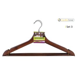 Set de 3 perchas de madera marrón 44x23 cm - Confortime (24 Cajas) Precio: 62.50000053. SKU: B1HQ9WCWJ4