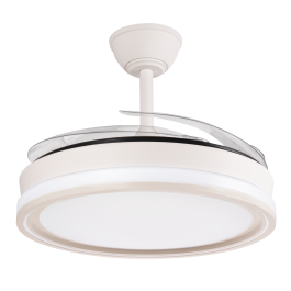 Ventilador de Techo LED 59W 5900LM CCT DC Ultra Silencioso con Aspas Desplegables y Mando a Distancia Función Verano-Invierno
