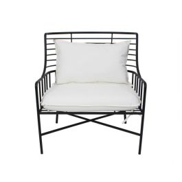 Butaca Home ESPRIT Blanco Negro Metal 70 x 68 x 79 cm