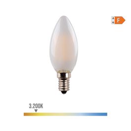 Edm Bombilla de vela LED, filamento, cristal mate, E14, 4.5W, 470lm, 3200K luz cálida, Ø3.5x9.8cm