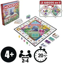 Hasbro Monopoly Junior 2 en 1 Juego de Mesa con Tablero de 2 Caras y 2 Niveles de Juego para Niños