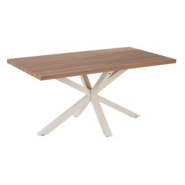 Mesa Comedor Natural-Blanco Dm-Metal 160 X 90 X 76 cm