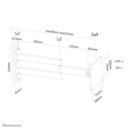 Neomounts FPMA-W830BLACK Soporte de Pared Articulado para Monitor/TV 10-27" (69cm), 12kg Max, VESA 75x75 100x100, Inclinable, Giratorio, Negro