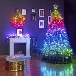 Twinkly LW-TWS400STP-BEU Guirnalda LED RGB 400 Luces 32m Control App Wi-Fi BT Google Alexa IP44 Interior Exterior con Music Sync