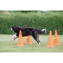 Trixie Kit de Agility para Perros - Lote de 3 Obstáculos con Conos Naranja y Amarillo Ø 23x30 cm y Barras 78 cm