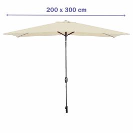 Marbueno Sombrilla Acero 8 Varillas 200x300 cm Polyester Beige Jardin, Piscina y Terraza 10493