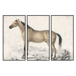 DKD Home Decor Cuadro Decorativo Glam Caballo Set de 3 Piezas de Lienzo PS Gris y Negro 180x120 cm para Pared Salón Dormitorio Precio: 173.5000003. SKU: S3038870