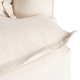 Sofá 2 Plazas Beige Madera / Tejido 200 X 109 X 90 cm