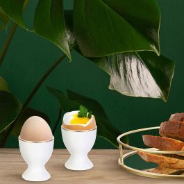 Home Deco Factory Huevera Con Ribete Dorado Lounge Porcelana