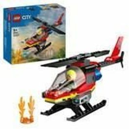Lego Helicóptero de Rescate de Bomberos 60411, Juguete con Minifiguras de Piloto de Bombero, Regalo para Niños
