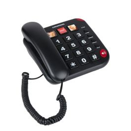 Grundig Teléfono Fijo Senior con Manos Libres y Registro de Contactos de Emergencia, 19x17.5x8 cm